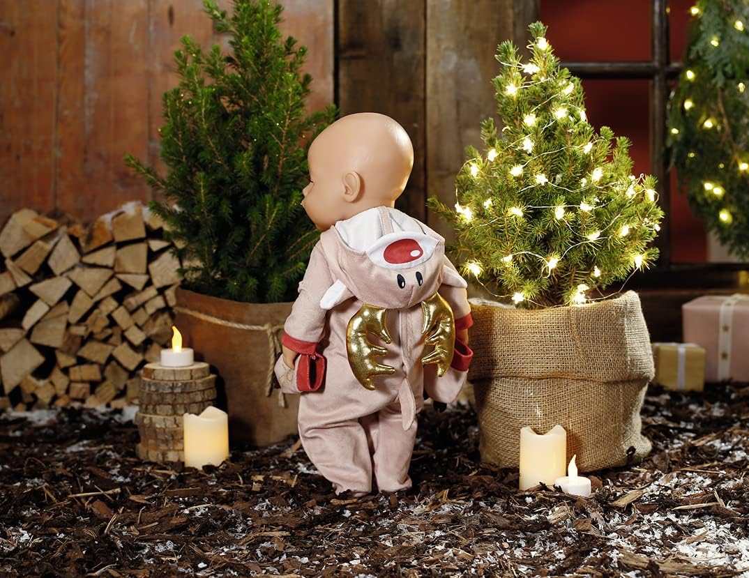 BABY born Rentier Onesie, Rentier-Kostüm für 43 cm Puppen, Einteiler mit Rentiergeweih und Handschuhen, 831700 Zapf Creation