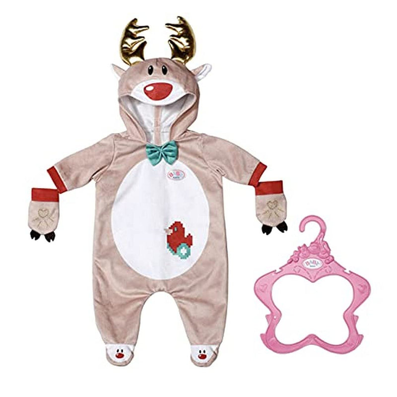 BABY born Rentier Onesie, Rentier-Kostüm für 43 cm Puppen, Einteiler mit Rentiergeweih und Handschuhen, 831700 Zapf Creation