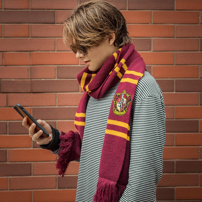 Cinereplicas Harry Potter Scarf - Deluxe Edition - 98" - Official - Ultra Soft Knitted Fabric Red and Yellow
