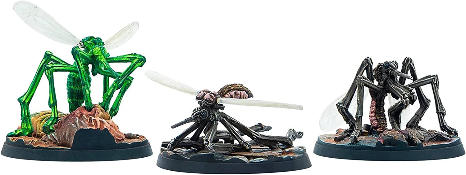 Fallout Wasteland Warfare: Creatures - Blood Bugs - 3 Unpainted Resin Miniatures, RPG, Includes Scenic Bases, 32MM Scale Figures, Tabletop Roleplaying Game Minifigures