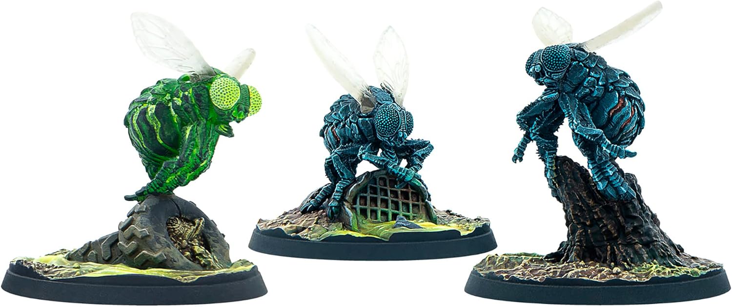 Modiphius Fallout Wasteland Warfare: Creatures Bloatflies - 3 Miniatures, 32mm Unpainted Figures, Forged in The Fire Wave, Grey