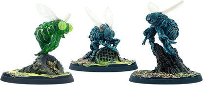 Modiphius Fallout Wasteland Warfare: Creatures Bloatflies - 3 Miniatures, 32mm Unpainted Figures, Forged in The Fire Wave, Grey