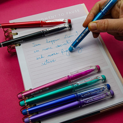 uni-ball UF-222-07 Erasable Rollerball Gel Pens. Premium 0.7mm Ballpoint Tip for Super Smooth Writing, Drawing & Colouring.. Pack of 12 Sky blue