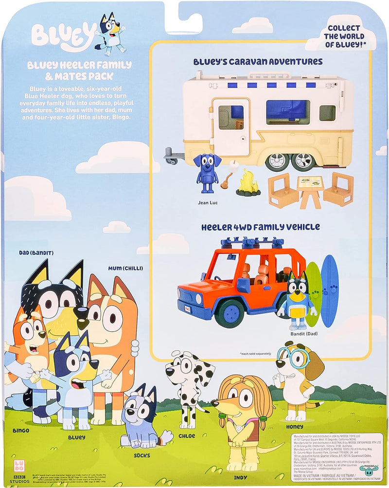 Bluey - Coffret de 8 Figurines – La Famille et les Amis de Bluey (5,3 à 8,3 cm