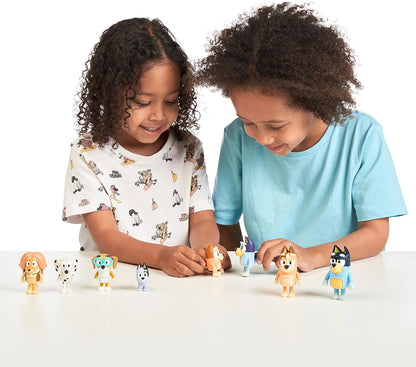 Bluey - Coffret de 8 Figurines – La Famille et les Amis de Bluey (5,3 à 8,3 cm