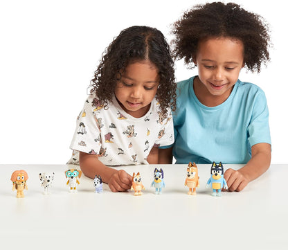 Bluey - Coffret de 8 Figurines – La Famille et les Amis de Bluey (5,3 à 8,3 cm