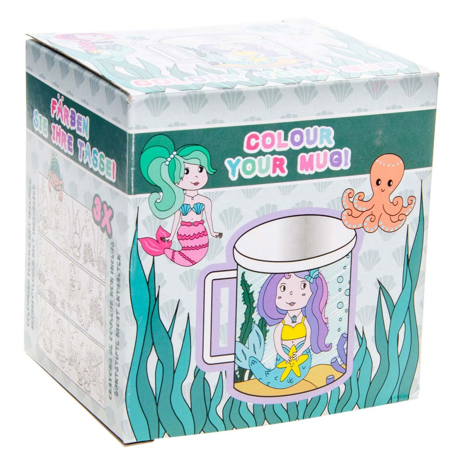 color your own cup mermaid