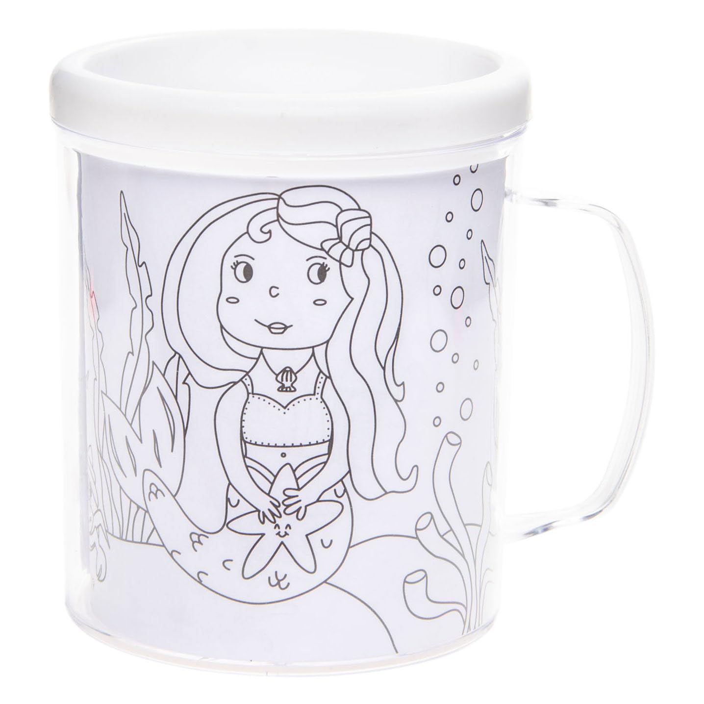 color your own cup mermaid