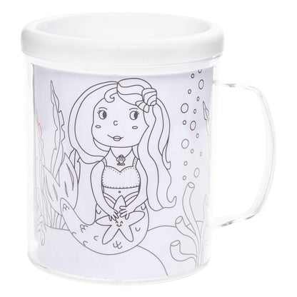 color your own cup mermaid
