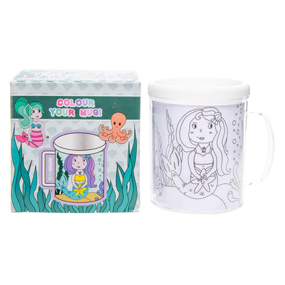 color your own cup mermaid