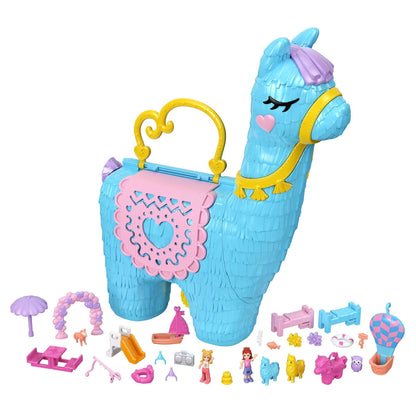 Polly Pocket Pajama Party Playset, 25 Toy Surprises, Pop and Swap Toy Accessories, 2 Polly Pocket Dolls, Toys for Ages 4 and Up, One Polly Pocket Playset, HHX74