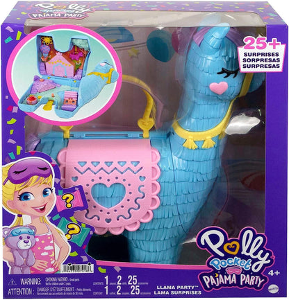 Polly Pocket Pajama Party Playset, 25 Toy Surprises, Pop and Swap Toy Accessories, 2 Polly Pocket Dolls, Toys for Ages 4 and Up, One Polly Pocket Playset, HHX74