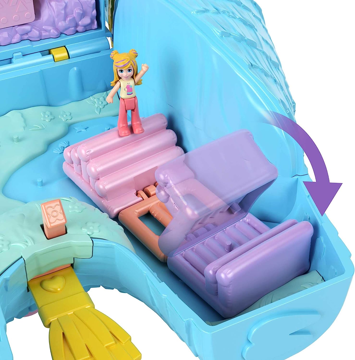 Polly Pocket Pajama Party Playset, 25 Toy Surprises, Pop and Swap Toy Accessories, 2 Polly Pocket Dolls, Toys for Ages 4 and Up, One Polly Pocket Playset, HHX74