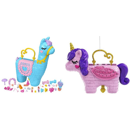 Polly Pocket Pajama Party Playset, 25 Toy Surprises, Pop and Swap Toy Accessories, 2 Polly Pocket Dolls, Toys for Ages 4 and Up, One Polly Pocket Playset, HHX74