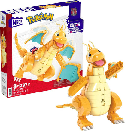 Mega Construx Pokémon Dragonite, 388 Bloques y Juego de construcción con Movimiento, Juguete +7 años (Mattel HKT25