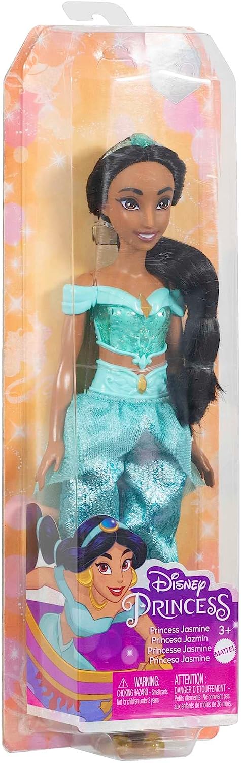 Disney Princess Dolls, New for 2023, Jasmine Posable Fashion Doll with Sparkling Clothing and Accessories, Disney Movie Toys, HLW12