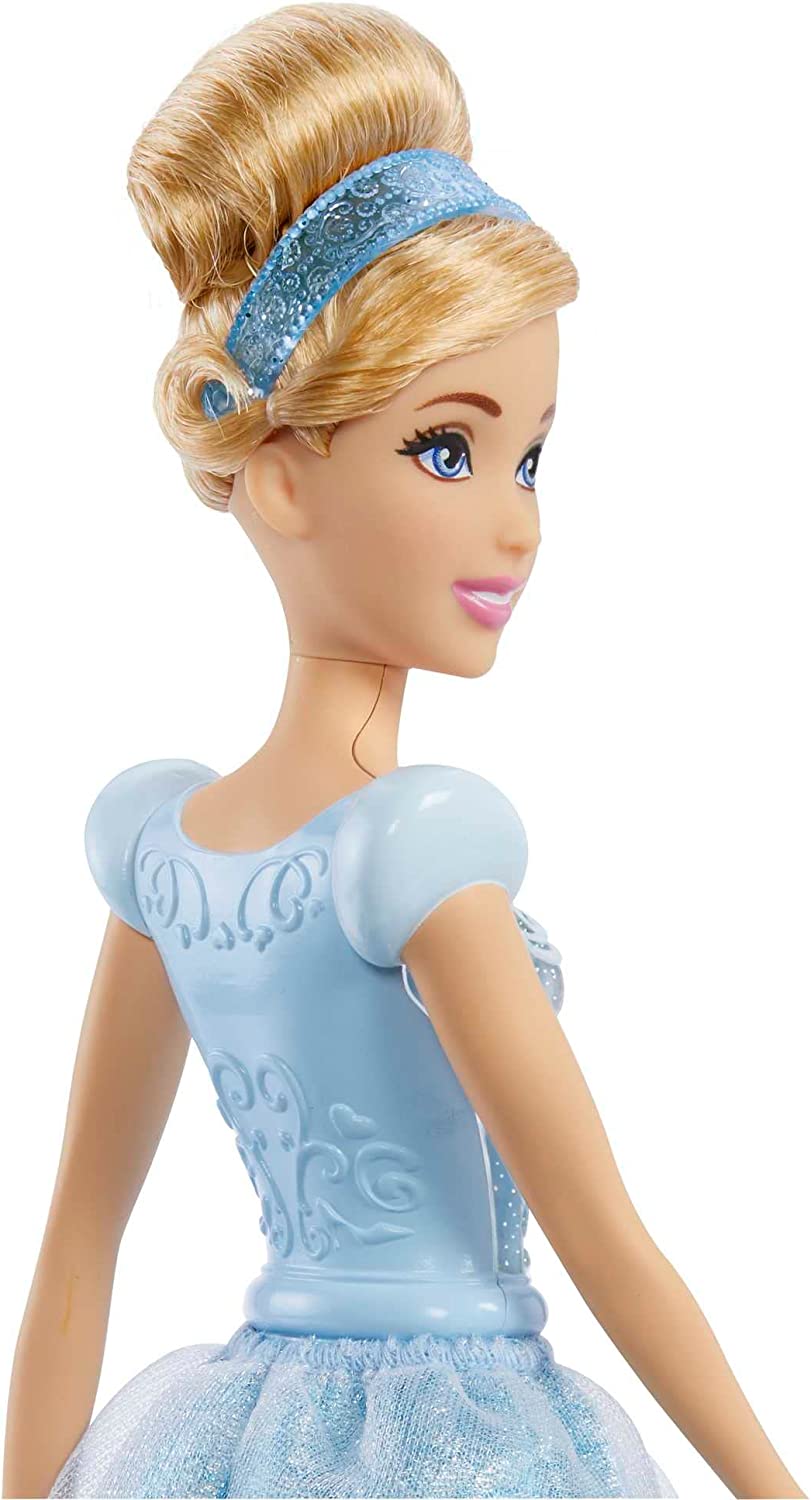 Mattel Disney Princess Cenicienta Muñeca princesa con pelo rubio recogido, juguete +3 años (HLW06)