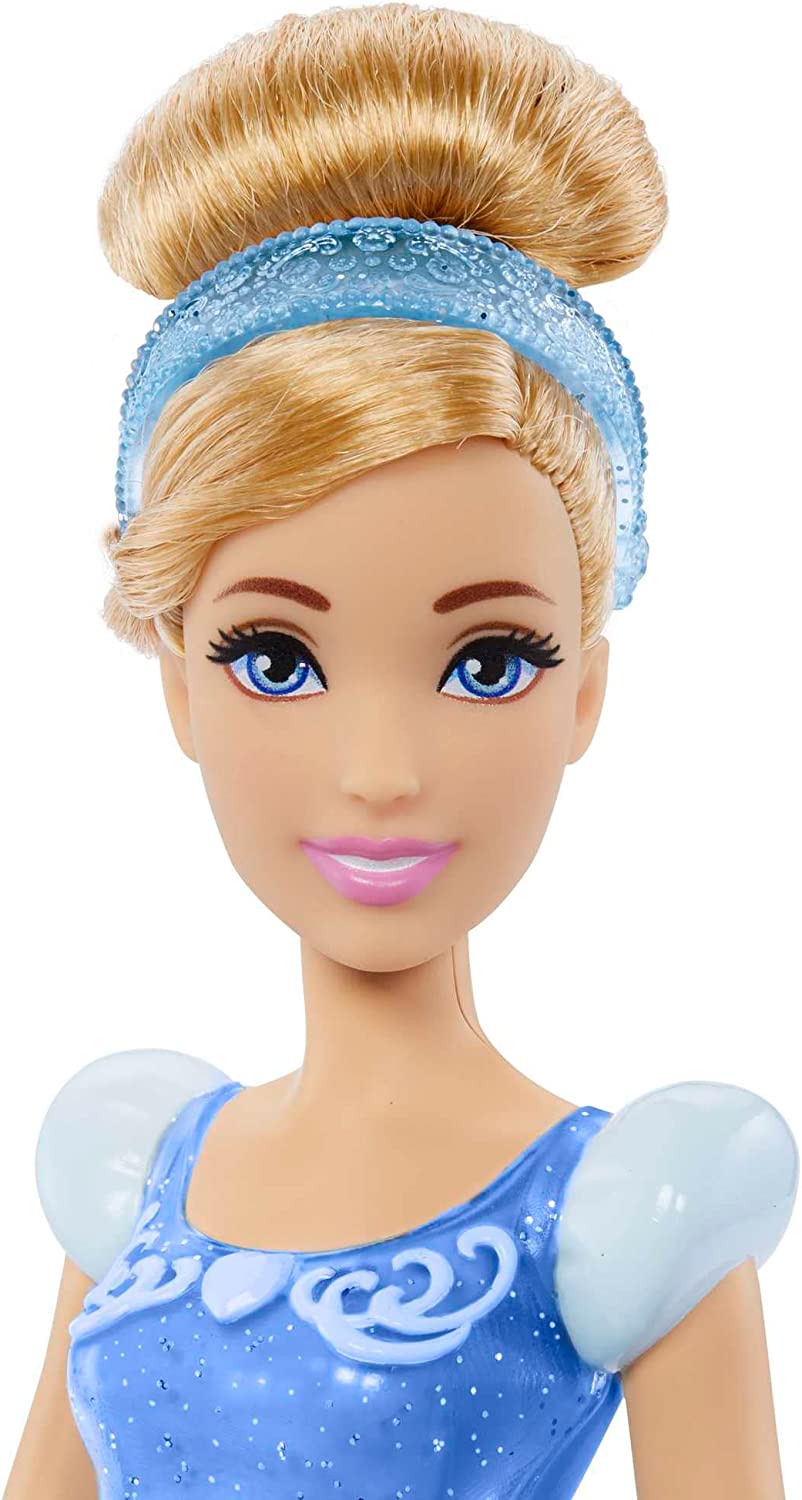 Mattel Disney Princess Cenicienta Muñeca princesa con pelo rubio recogido, juguete +3 años (HLW06)
