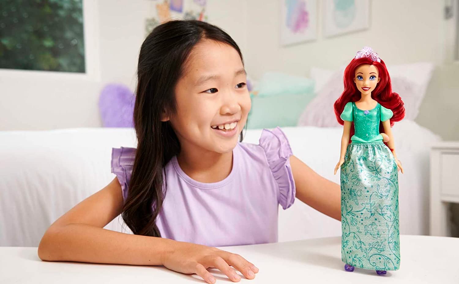 Mattel Disney Princess Ariel Muñeca princesa película La Sirenita, juguete +3 años (HLW10)