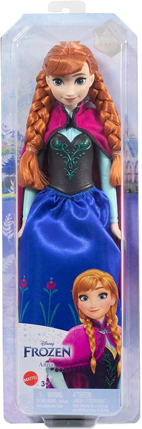 Mattel Disney Princess Dolls, Anna Posable Fashion Doll with Signature Clothing and Accessories, Disney's Frozen Movie Toys, HLW49