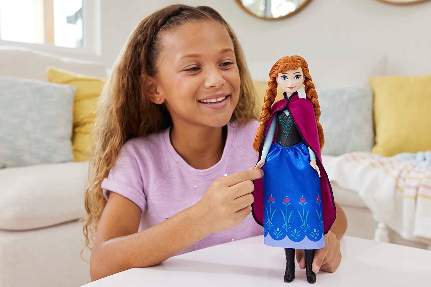 Mattel Disney Princess Dolls, Anna Posable Fashion Doll with Signature Clothing and Accessories, Disney's Frozen Movie Toys, HLW49
