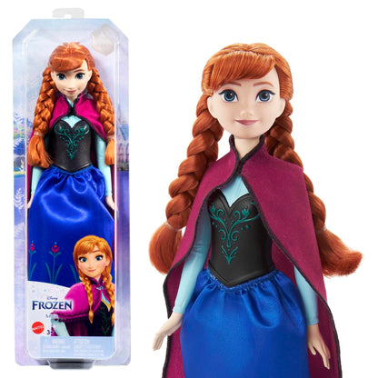 Mattel Disney Princess Dolls, Anna Posable Fashion Doll with Signature Clothing and Accessories, Disney's Frozen Movie Toys, HLW49