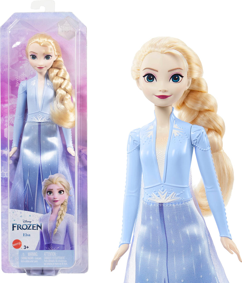 Disney Frozen Elsa Doll, Frozen Elsa in Signature Clothing, Collectible Fashion Doll, Poseable Doll with Long Blonde Hair, Toys for Ages 3 and Up, One Doll, HLW48