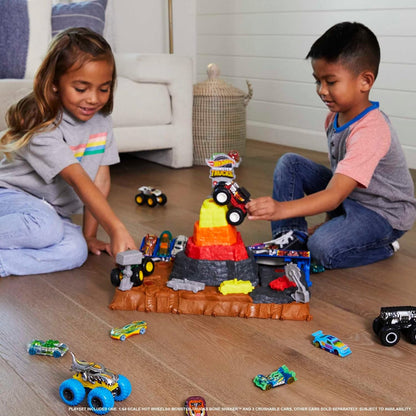 Hot Wheels Monster Trucks Arena World Pista Central Aplastar y Destruir Bone Shaker Pista para Coches de Juguete, +3 años (Mattel HNB96
