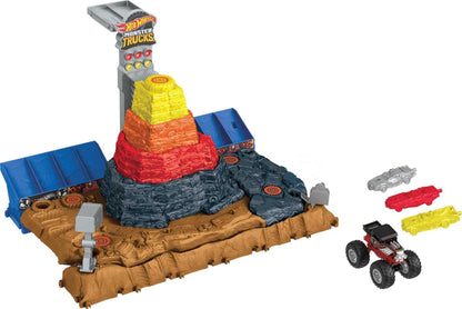 Hot Wheels Monster Trucks Arena World Pista Central Aplastar y Destruir Bone Shaker Pista para Coches de Juguete, +3 años (Mattel HNB96
