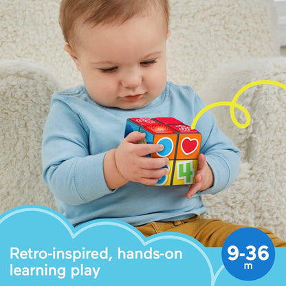 Fisher-Price Baby Learning Toy Laugh & Learn Puppy's Activity Cubewith Lights & Music for Ages 9+ Months, UK English Version, HNH08