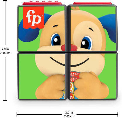 Fisher-Price Baby Learning Toy Laugh & Learn Puppy's Activity Cubewith Lights & Music for Ages 9+ Months, UK English Version, HNH08