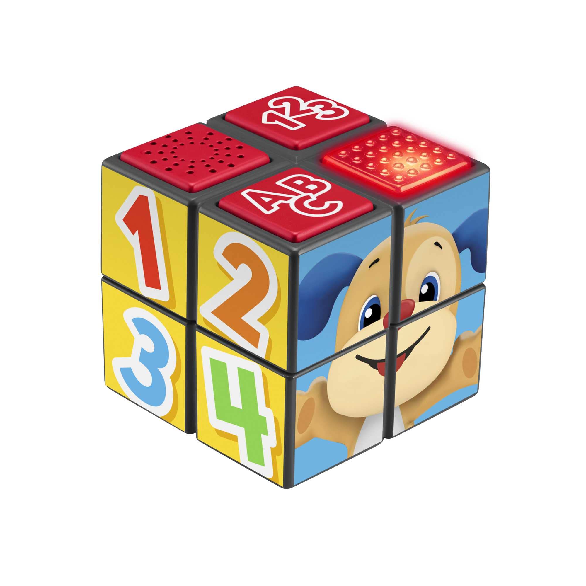Fisher-Price Baby Learning Toy Laugh & Learn Puppy's Activity Cubewith Lights & Music for Ages 9+ Months, UK English Version, HNH08