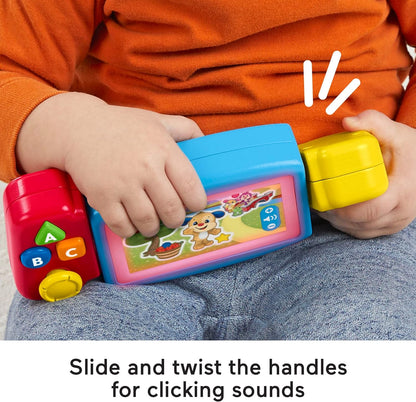 Fisher-Price Laugh & Learn Pretend Video Game Toddler Toy with Lights Sounds and Educational Songs, UK English Version, Twist & Learn Gamer, HNM83