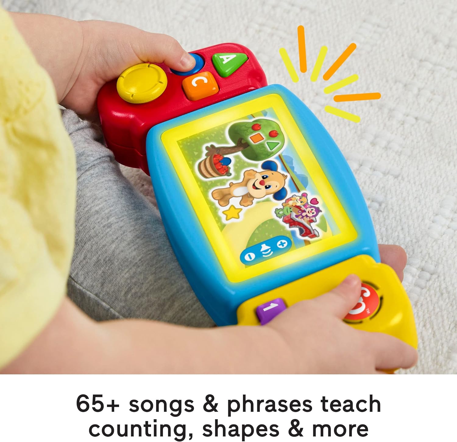 Fisher-Price Laugh & Learn Pretend Video Game Toddler Toy with Lights Sounds and Educational Songs, UK English Version, Twist & Learn Gamer, HNM83
