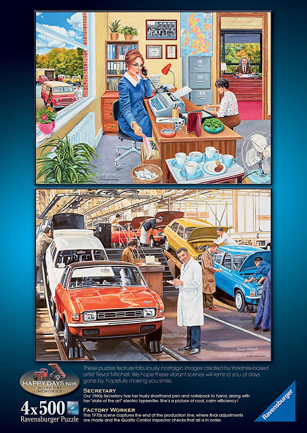 Ravensburger - Happy Days No 6, Work Day Memories - 4 x 500 Piece Jigsaw Puzzles