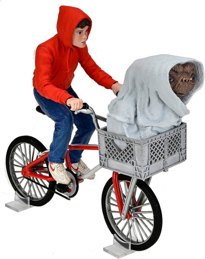 NECA Collectible figure E.T. Extraterrestrial and ELLIOTT with Bicycle and a Moon mini Poster - 40th anniversary - height of the figure 12cm