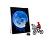 NECA Collectible figure E.T. Extraterrestrial and ELLIOTT with Bicycle and a Moon mini Poster - 40th anniversary - height of the figure 12cm