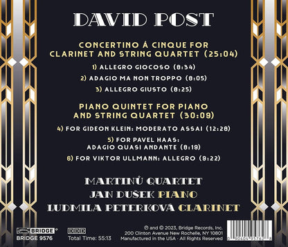 David Post: Concertino Á Cinque/Piano Quintet