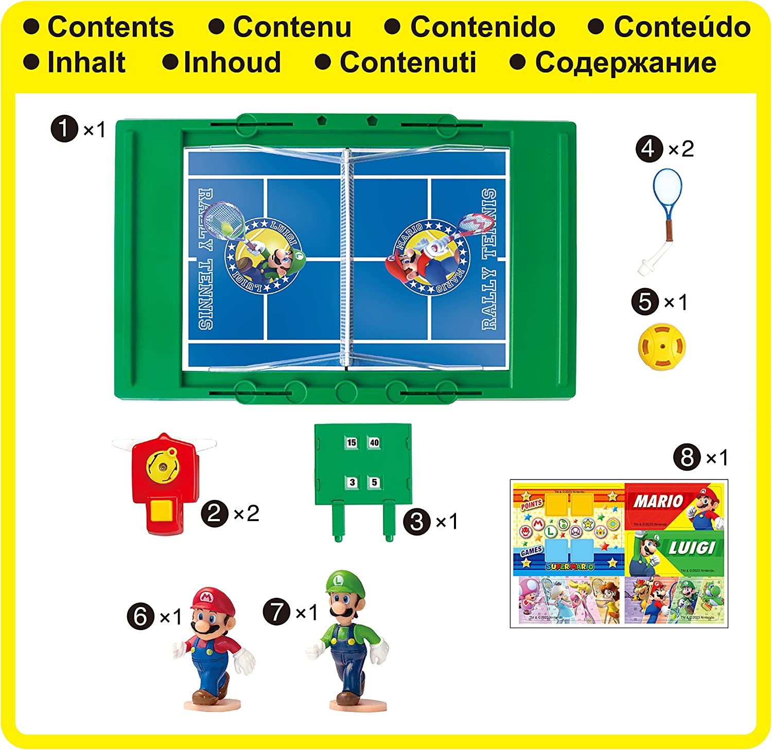 EPOCH Games Super Mario 7434 Super Mario Rally Tennis - Action Game, Multicolor