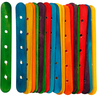 Wooden sticks with holes - 15 x 1.8 cm - 20 pcs
