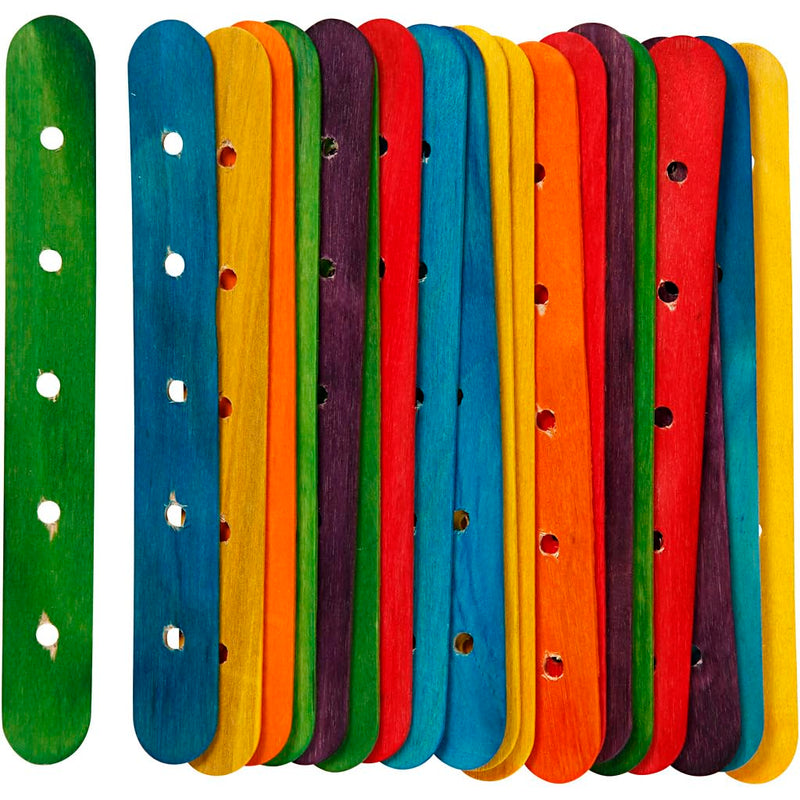 Wooden sticks with holes - 15 x 1.8 cm - 20 pcs