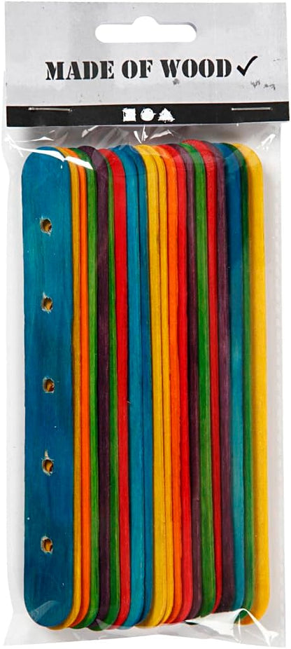 Wooden sticks with holes - 15 x 1.8 cm - 20 pcs