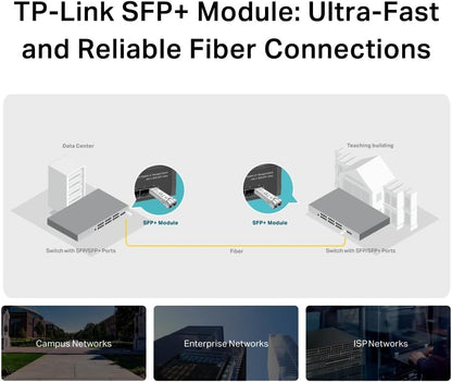 TP-Link TL-SM5110-SR 10GBase-SR SFP+ LC Transceiver Modul, 850nm Multimode-SFP+-Transceiver,unterstützt Digital Diagnostic Monitoring
