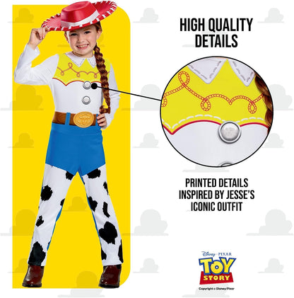 Disney Official Classic Jessie Toy Story Costume for Kids, Cowgirl Fancy Dress Outfit Toy Story Jessie Cow Girl Outfit, World Book Day Costumes for Girls
