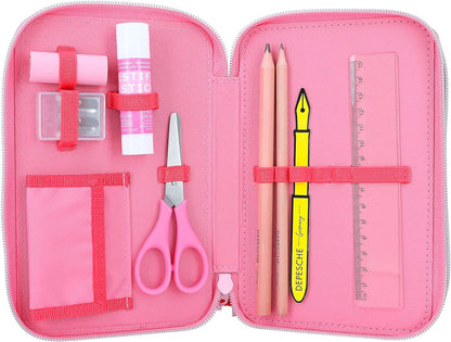 TOPModel One Love 12230 3-Compartment Pencil Case with Glitter, Pink, Pencil case