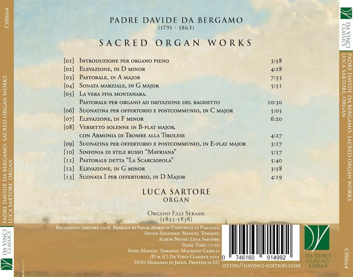 Padre Davide Da Bergamo: Sacred Organ Works