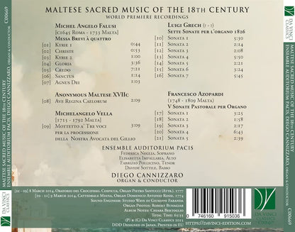 Maltese Sacred Music Of The 18th Century