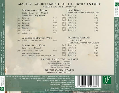 Maltese Sacred Music Of The 18th Century