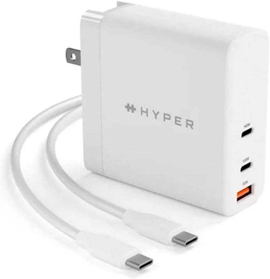 Hyper USB C Gan Wall Charger 140W, Multi-port, Portable, Compatible with MacBook, USB-C Laptop, iPhone and more