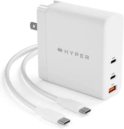 Hyper USB C Gan Wall Charger 140W, Multi-port, Portable, Compatible with MacBook, USB-C Laptop, iPhone and more